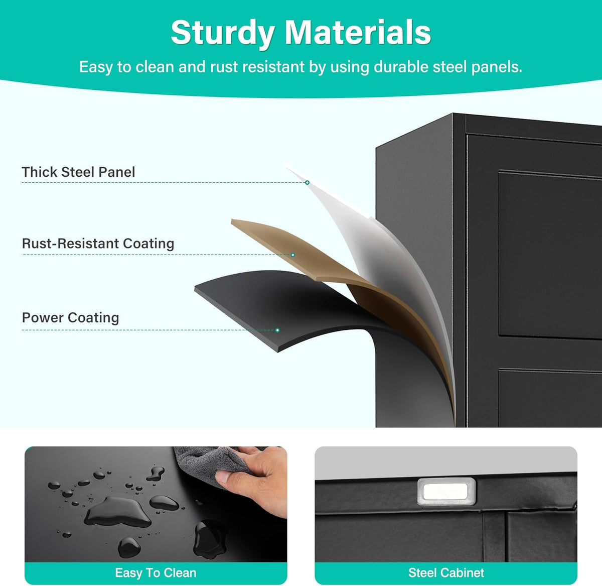 Metal Storages Cabinet with 2 Doors and 5 Shelves,Tall Storage Cabinet,Large Cupboard Closet,Pantry