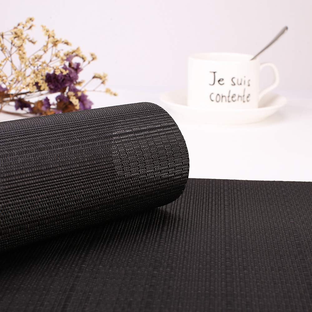 Myir JUN Placemats Set of 4, Vinyl Woven Placemats Place Mats Indoor Set of 4 Washable Table Mats