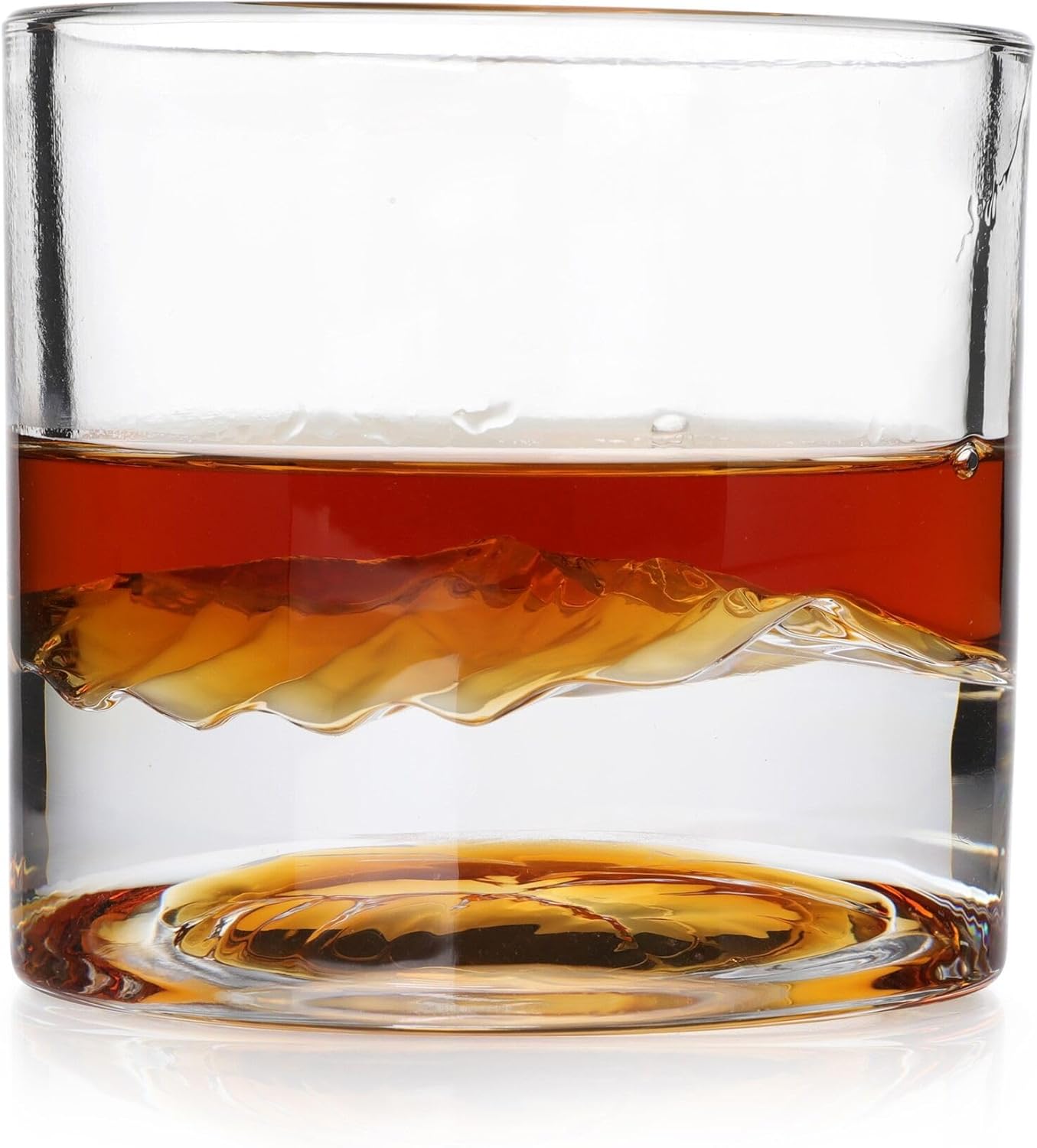 Smoky Mountain Heavy Crystal Whiskey Glasses Gift Set of 2, Thick Freezable Bourbon Glass 1lb Each