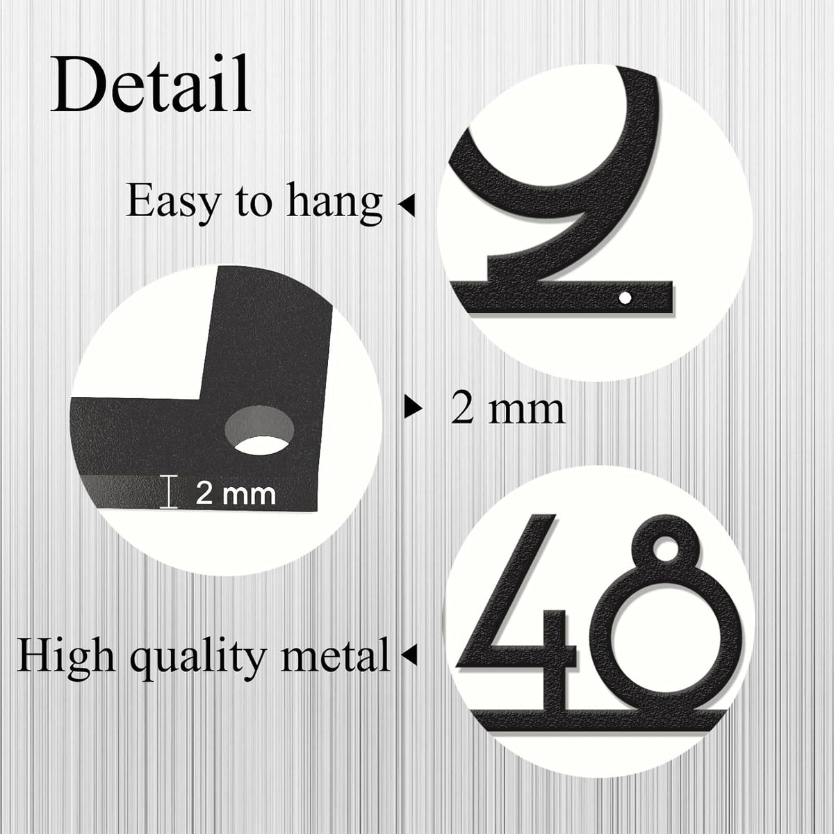 Personalized Metal House Number Sign for Outside Modern, Custom Large Outdoor Street Number Sign