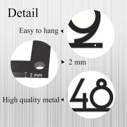 Personalized Metal House Number Sign for Outside Modern, Custom Large Outdoor Street Number Sign
