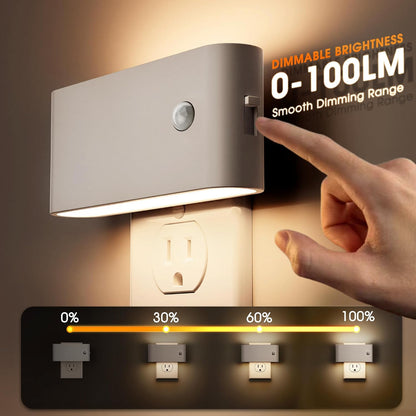LED Night Light Motion Sensor 2 Pack, Motion Activation Night Lights Plug into Wall, Auto On Off