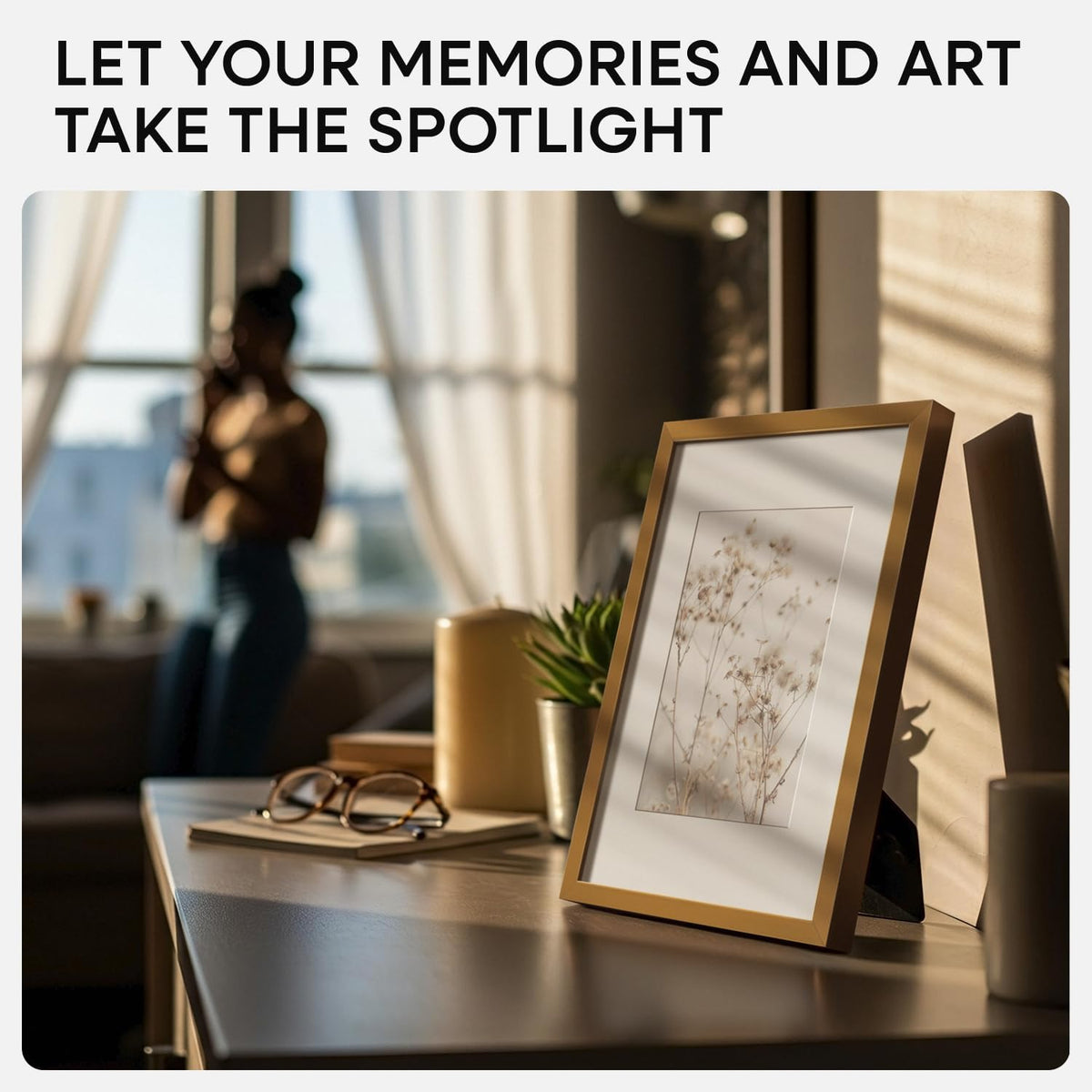 Homeforia 5x7 Picture Frame Bronze, High End Metal 5 x 7 Brass Frames with Mat 4 x 6 for Art, 5x7