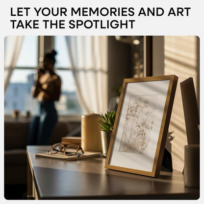 Homeforia 5x7 Picture Frame Bronze, High End Metal 5 x 7 Brass Frames with Mat 4 x 6 for Art, 5x7