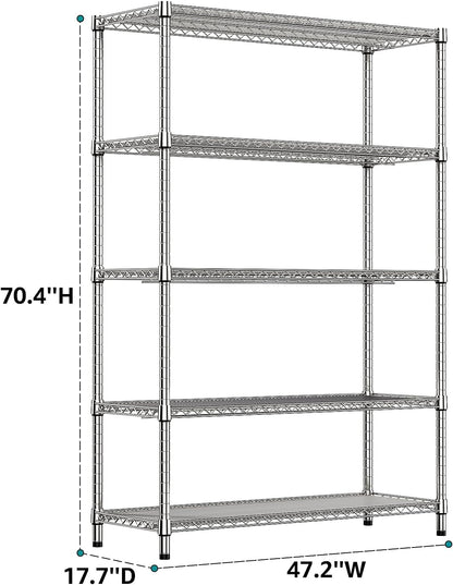 IZEUK 4250 LBS Garage Shelving Wide Storage Shelves 5 Tier Metal Shelves Heavy Duty Adjustable
