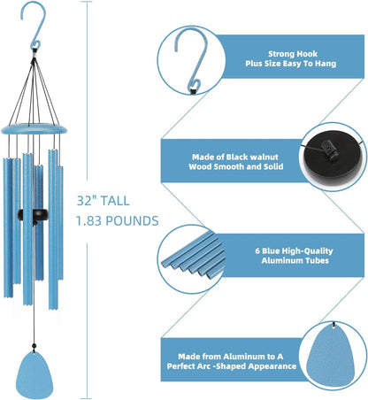Wind-Chimes-Outdoor-Deep-Tone, Large Soothing Melodic Tones Mobile Windchimes, Wind Chimes for