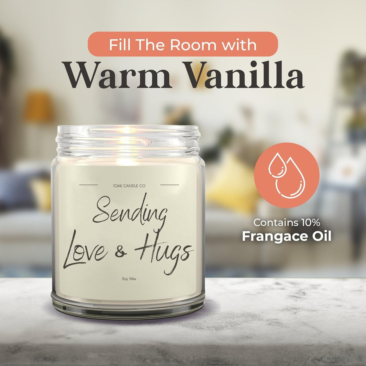1OAK Vanilla Soy Candles - Big Hug Candle - Grief Gifts - Thinking of You Gifts for Women