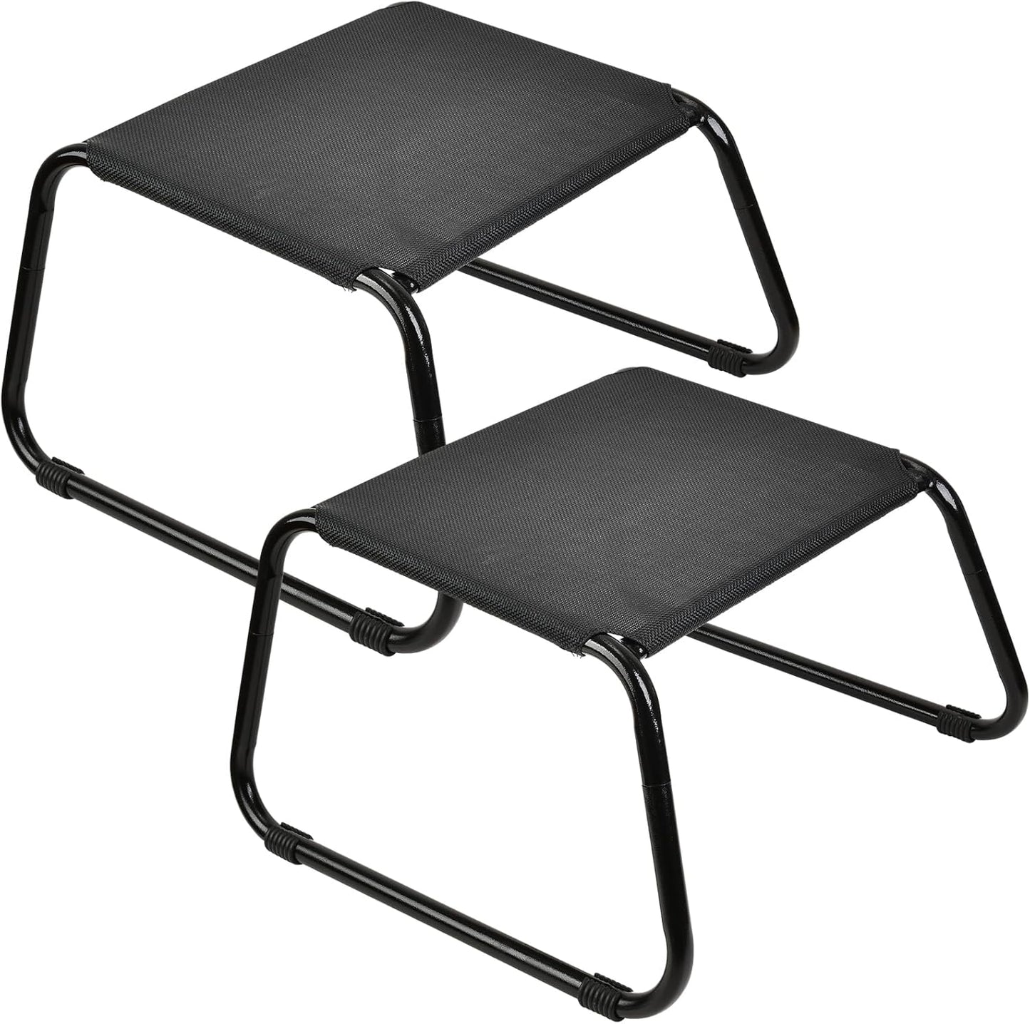 Outdoor Ottomans,Patio Foot Rest Portable Side Table Solid Steel Frame Small Seat All Weather