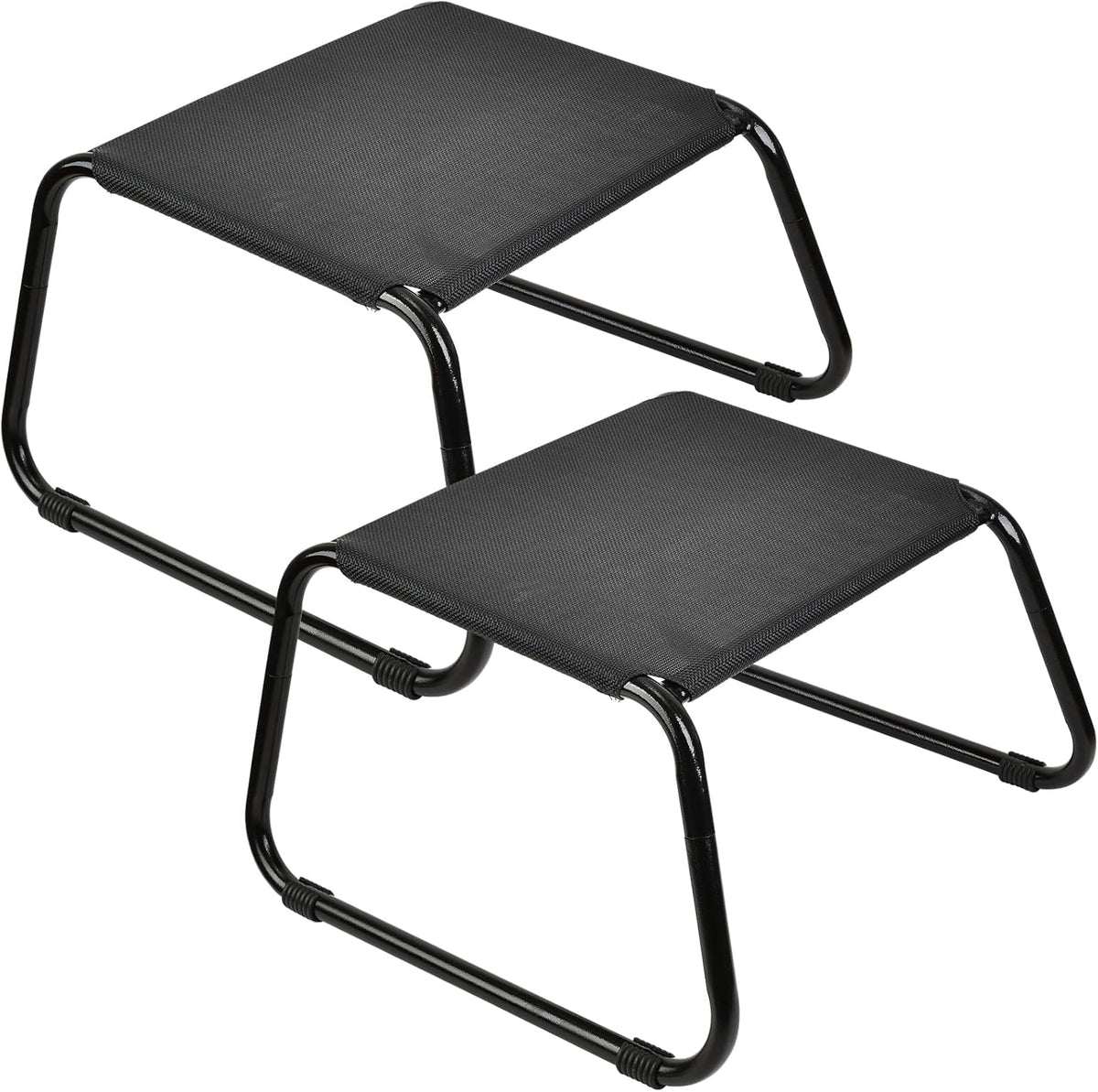 Outdoor Ottomans,Patio Foot Rest Portable Side Table Solid Steel Frame Small Seat All Weather