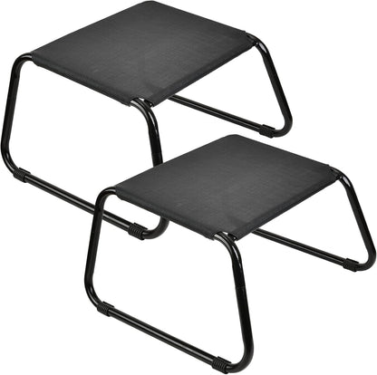 Outdoor Ottomans,Patio Foot Rest Portable Side Table Solid Steel Frame Small Seat All Weather