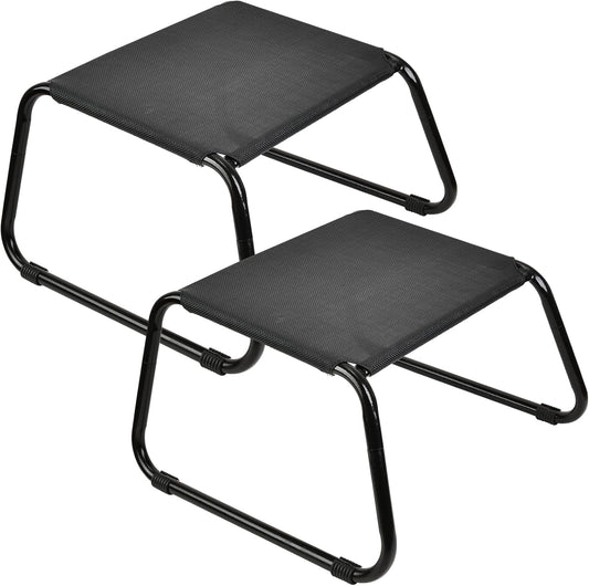 Outdoor Ottomans,Patio Foot Rest Portable Side Table Solid Steel Frame Small Seat All Weather