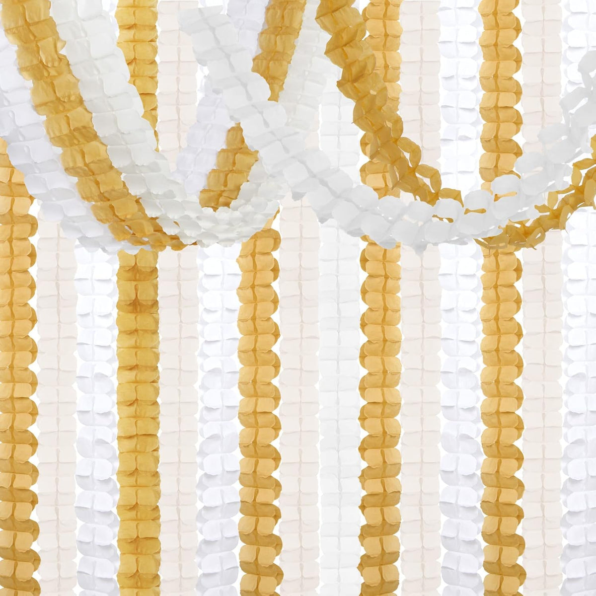 White Ivory-Gold Party-Decorations Streamers Garland - 12pcs 4-Leaf Clover Paper Streamer Wedding
