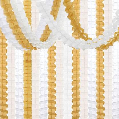 White Ivory-Gold Party-Decorations Streamers Garland - 12pcs 4-Leaf Clover Paper Streamer Wedding