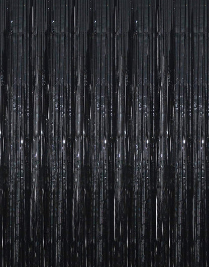 GOER 3.2 ft x 9.8 ft Black Photo Backdrop Party Streamers for Halloween,Birthday Party,1 Pack Black