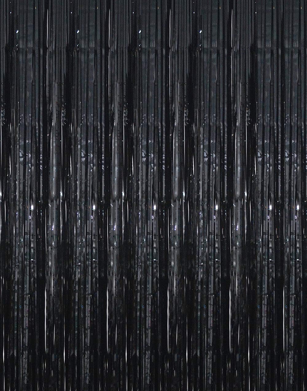 GOER 3.2 ft x 9.8 ft Metallic Tinsel Foil Fringe Curtains Party Photo Backdrop Party Streamers for