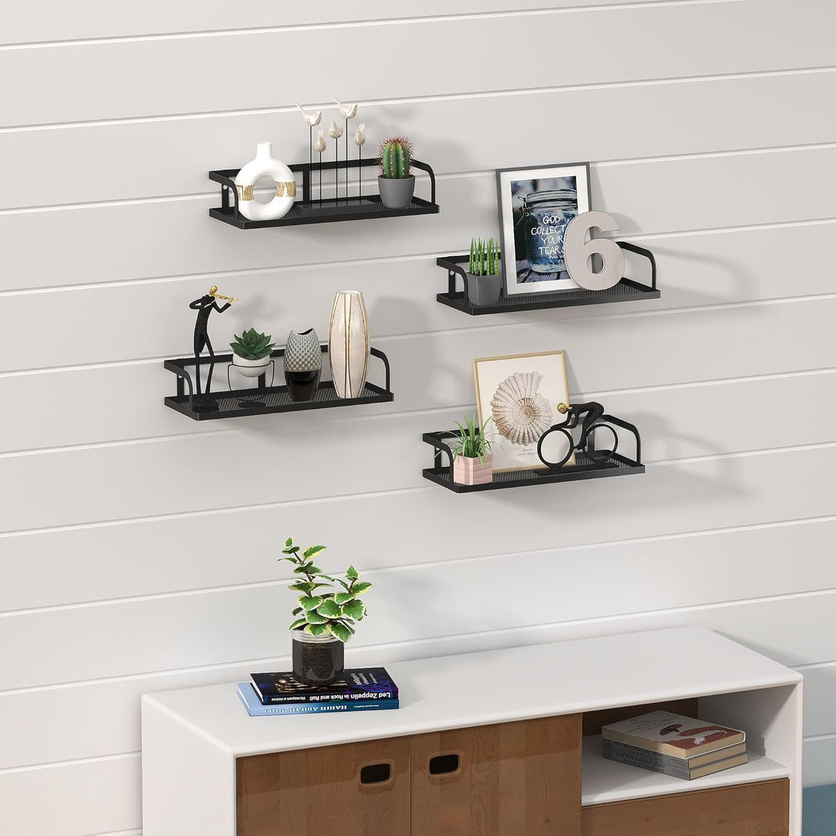 PUSDON Hanging Storage Baskets Organizer Wall Mount, Metal Wire Storage Bin Rack for Kitchen