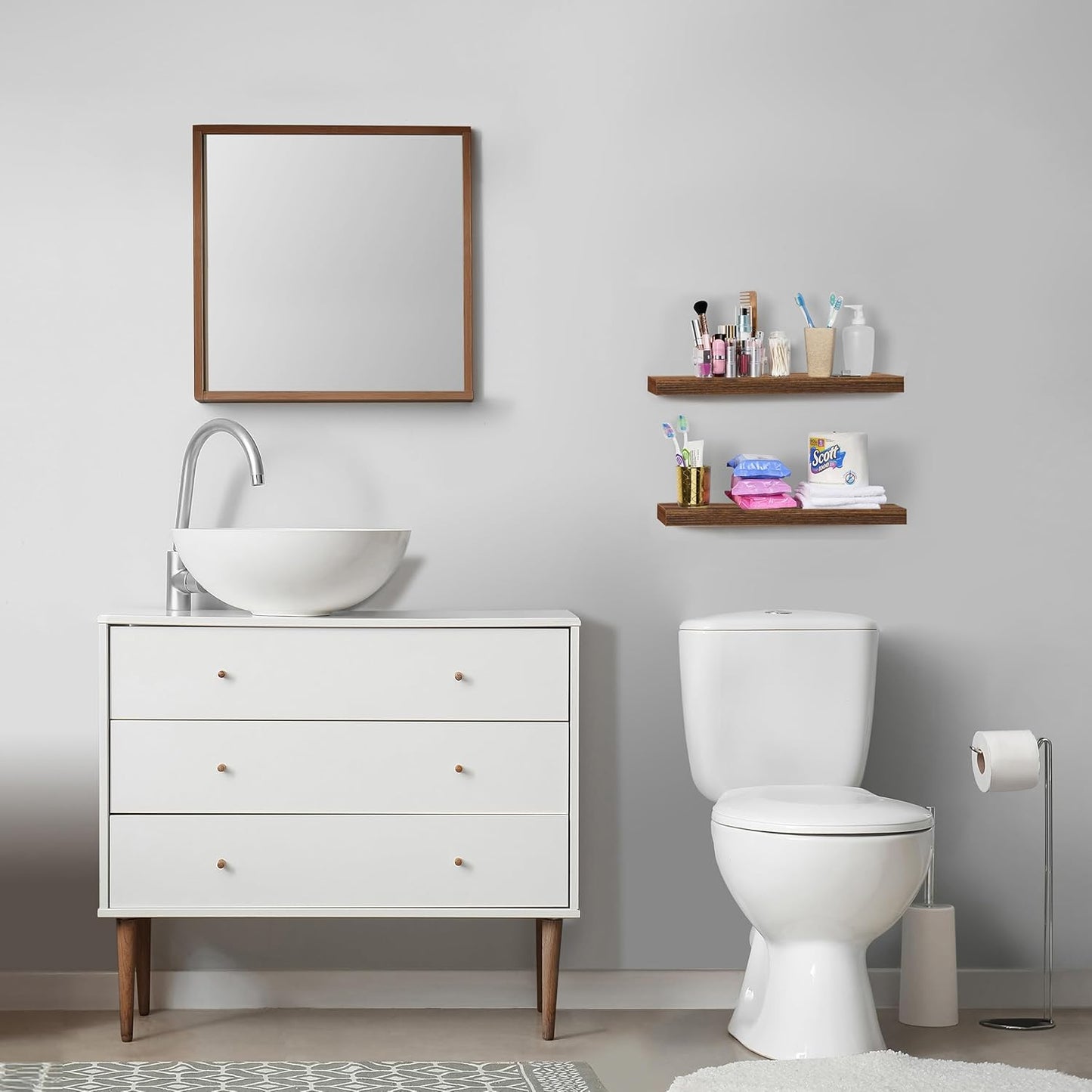 Sorbus Floating Shelves for Wall, Bathroom Shelves Wall Mounted for Kitchen, Bedroom, Bathroom