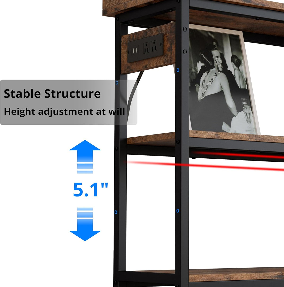 IRONCK Console Table, Sofa Table with Power Outlet, Farmhouse Hallway Table for Entryway, Living