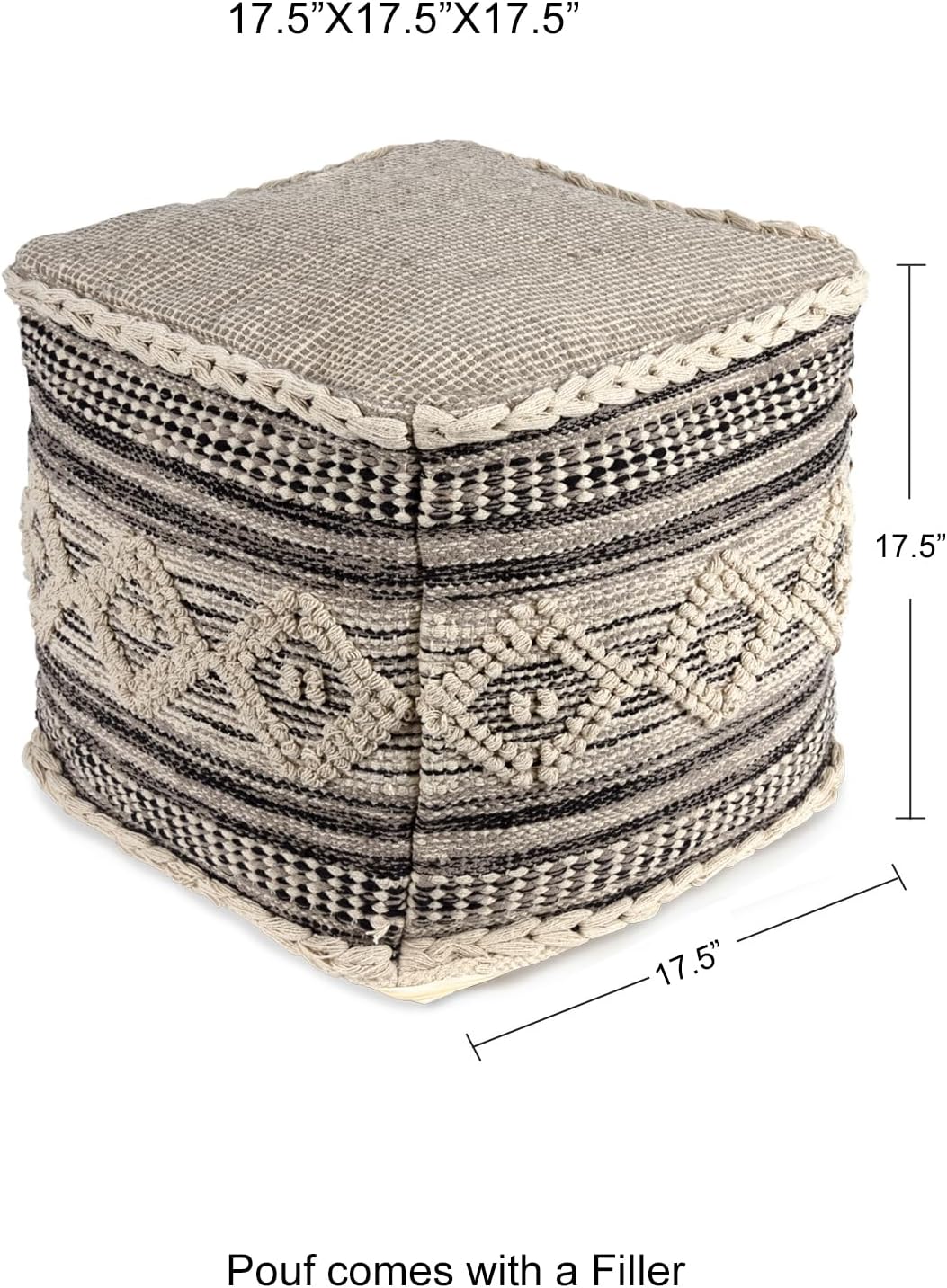 REDEARTH · Tufted Pouf Ottoman with Filler Textured Storage Cube Bean Bag Pouffe Footrest for