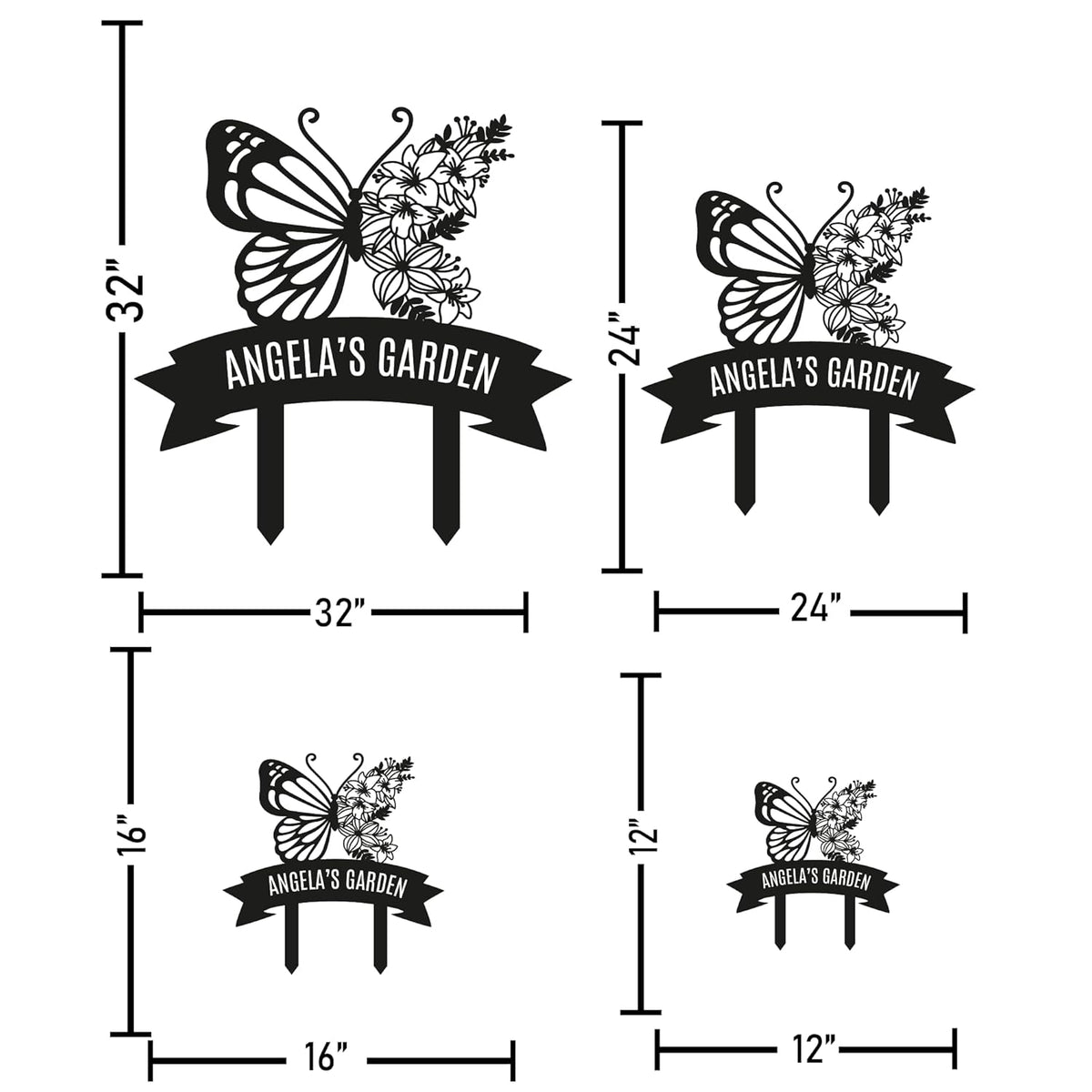 Personalized Metal Garden Sign with Stake, Custom Garden Decor for Outdoor, Custom Family Name