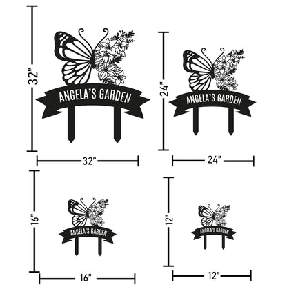 Personalized Metal Garden Sign with Stake, Custom Garden Decor for Outdoor, Custom Family Name