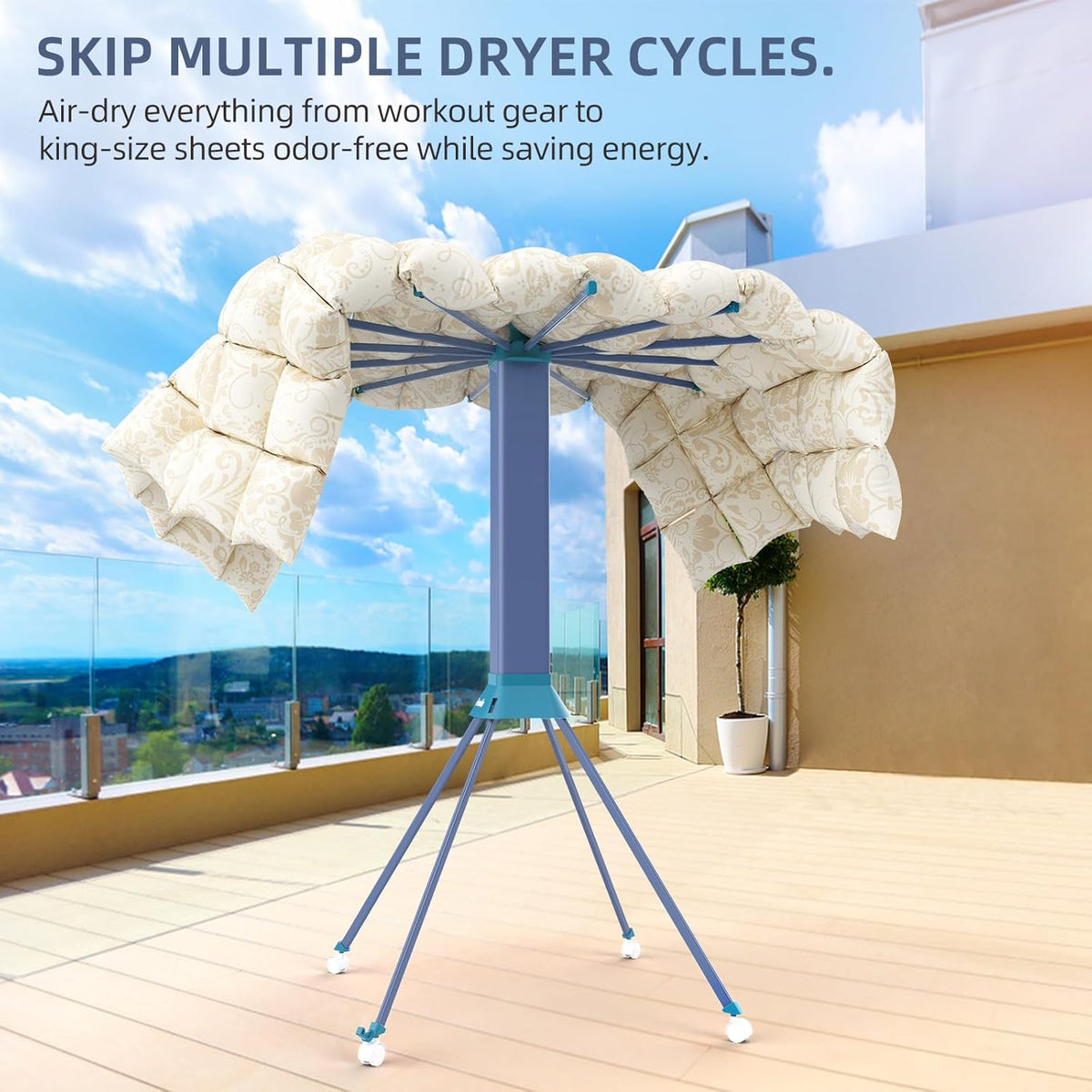 Clothes Drying Rack Foldable & Collapsible Drying Racks with 4-Leg Octopus Design, Large Capacity