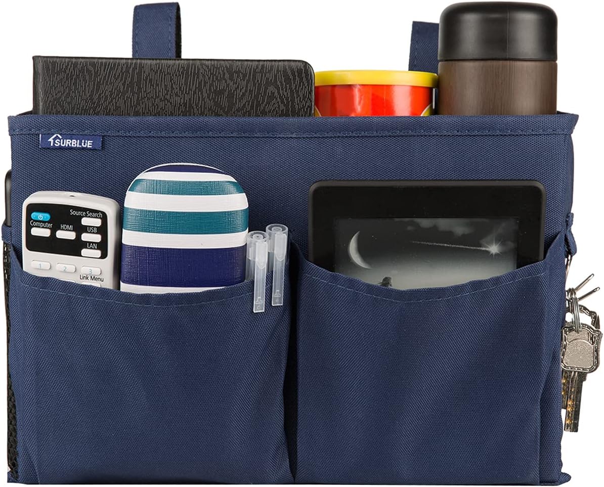 Surblue Bedside Caddy Hanging Organizer Storage Bag Pocket for Bunk, Hospital, College Dorm Rooms
