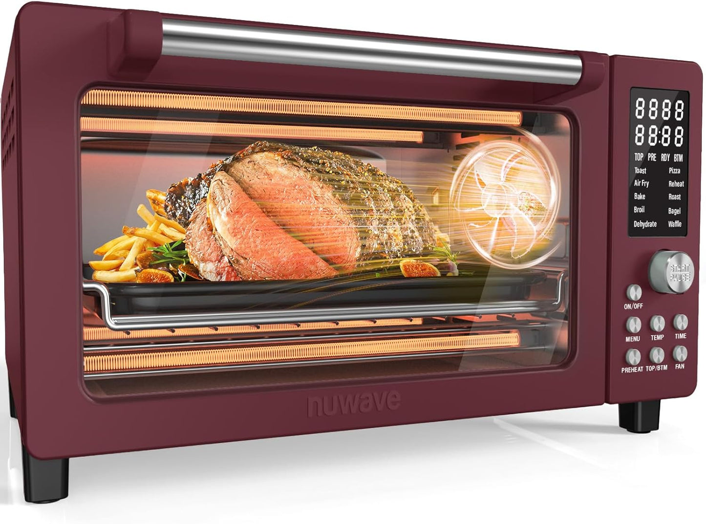 Nuwave Bravo Pro Smart Air Fryer Toaster Oven Combo, 12-in-1 Functions with Quicker & Even Crisp