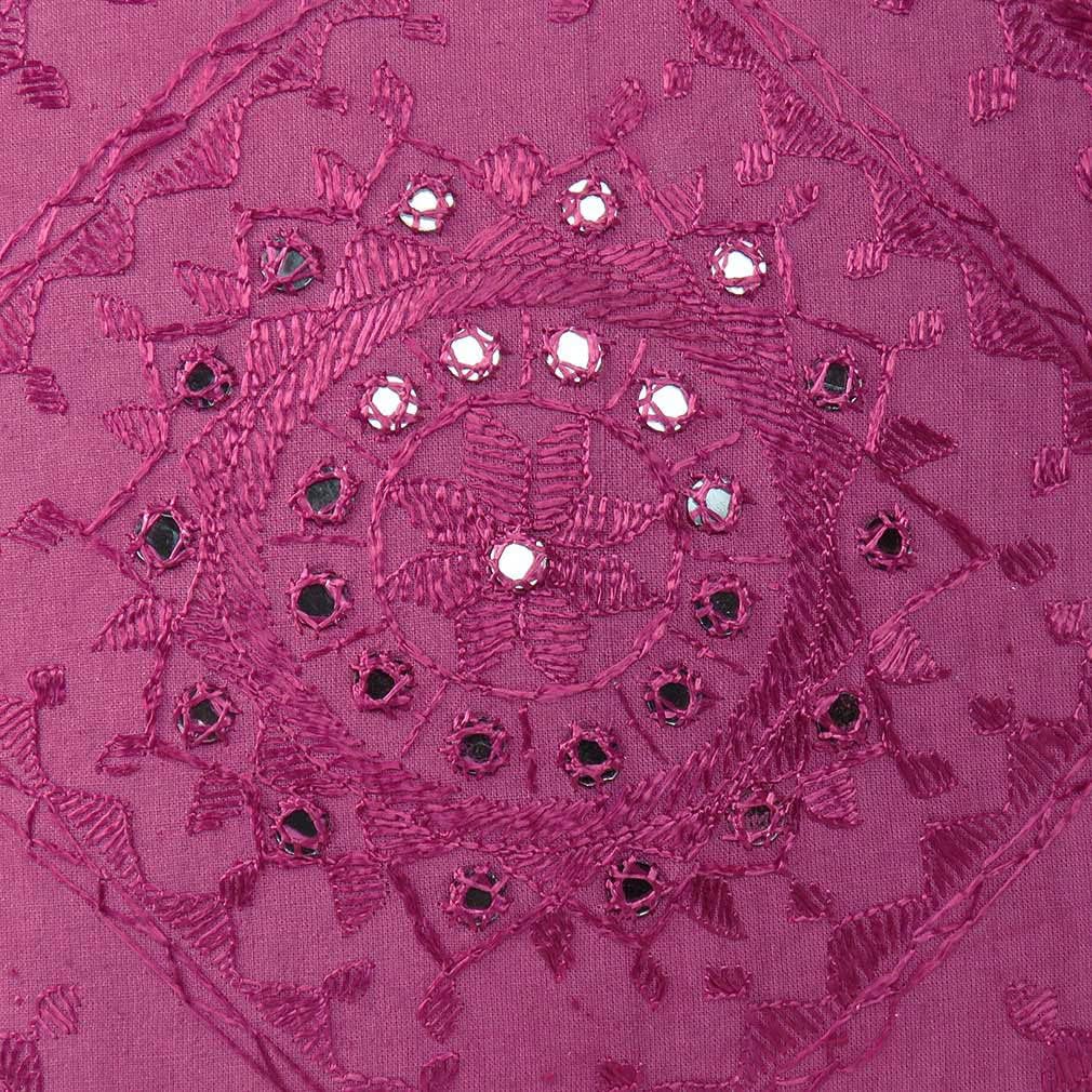 Eyes of India Embroidered Decorative Boho Throw Pillow Cover with Mirrors, Handmade Bohemian Accent