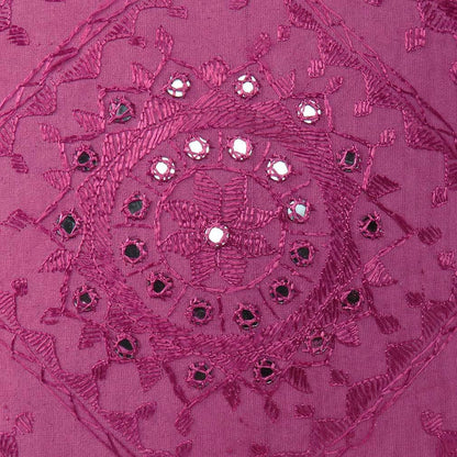 Eyes of India Embroidered Decorative Boho Throw Pillow Cover with Mirrors, Handmade Bohemian Accent