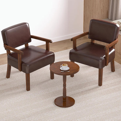 Accent Chair, PU Leather Living Room Chairs Oversize with Soft Seat and Armrests for Living Room