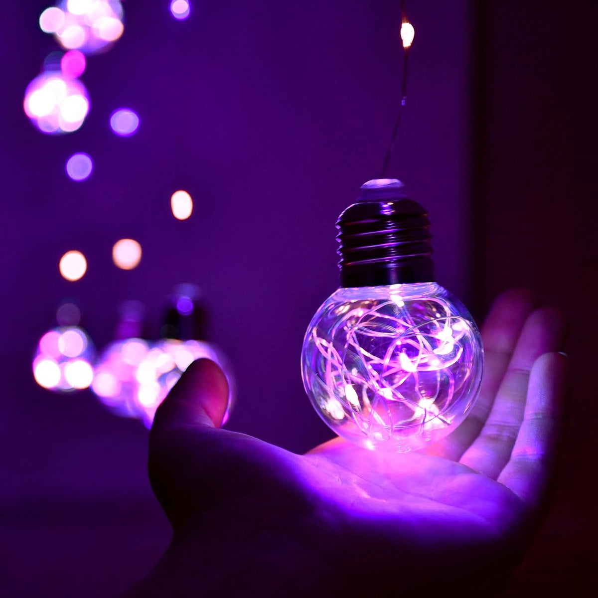 YOLIGHT Wishing Ball Curtain Lights 200 LED Window Curtain String Lights with Remote, USB Battery