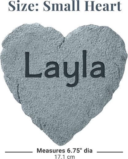 Let's Make Memories Personalized Garden Stone - Resin - Custom Garden Décor - Heart Stepping Stone