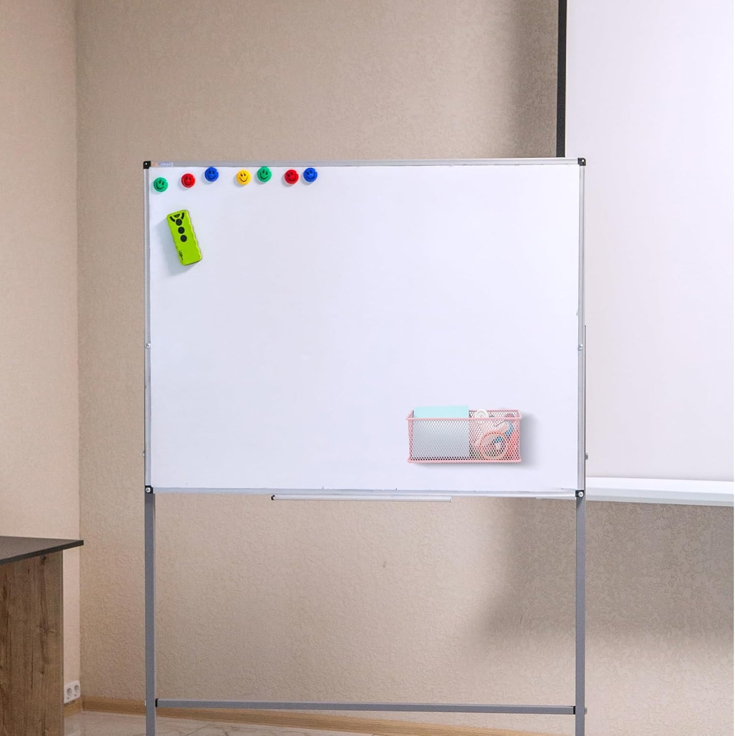 EASEPRES Magnetic Pencil Holder Set of 6 - Wire Mesh Storage Baskets Organizer with Strong Magnets