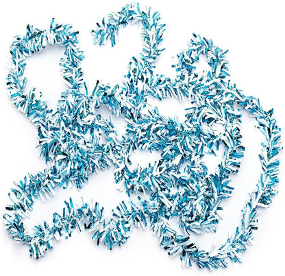 Anderson's Light Blue & White Sparkle Glitter Metallic Tinsel Twist for Trailer Or Golf Cart, 4