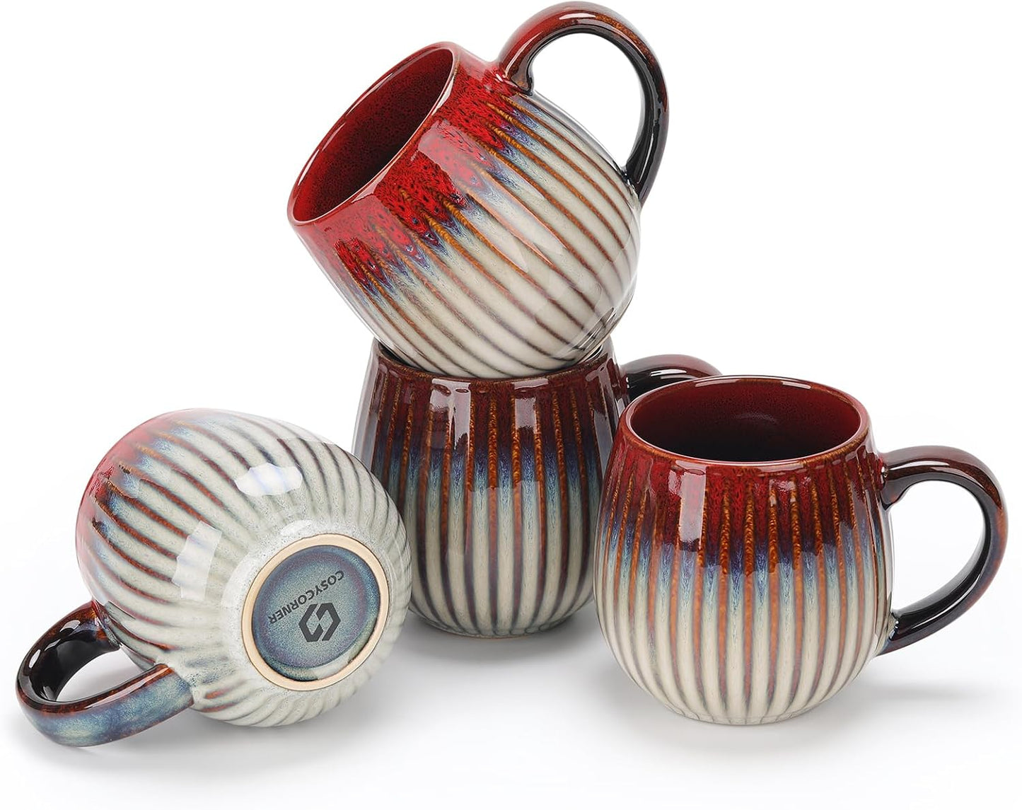 CosyCorner Ceramic Coffee Mugs Set, 17 oz Large Coffee Cups for Home and Office, Ceramic Cup for