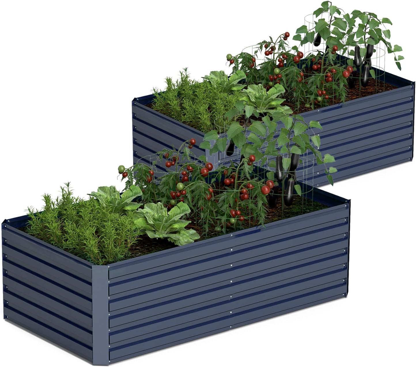 8x4x2 ft Outdoor Raised Garden Bed, Large Metal Planter Raised Beds, Planters for Outdoor Plants