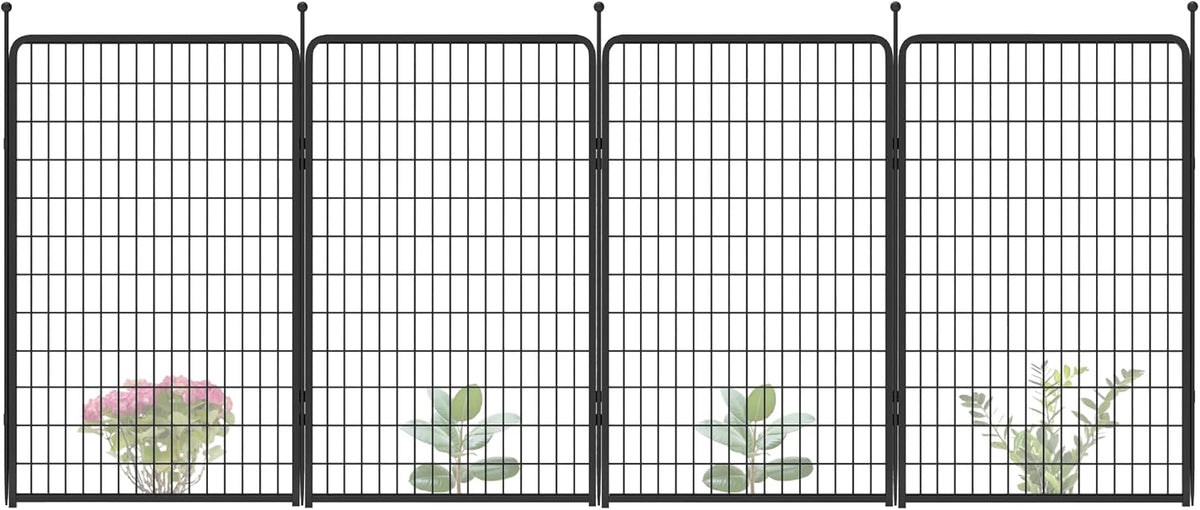 FXW Garden Fence Outdoor for The Yard – 50in(H) x 10.0ft(L) Heavy Duty Metal Animal Barrier for Dog