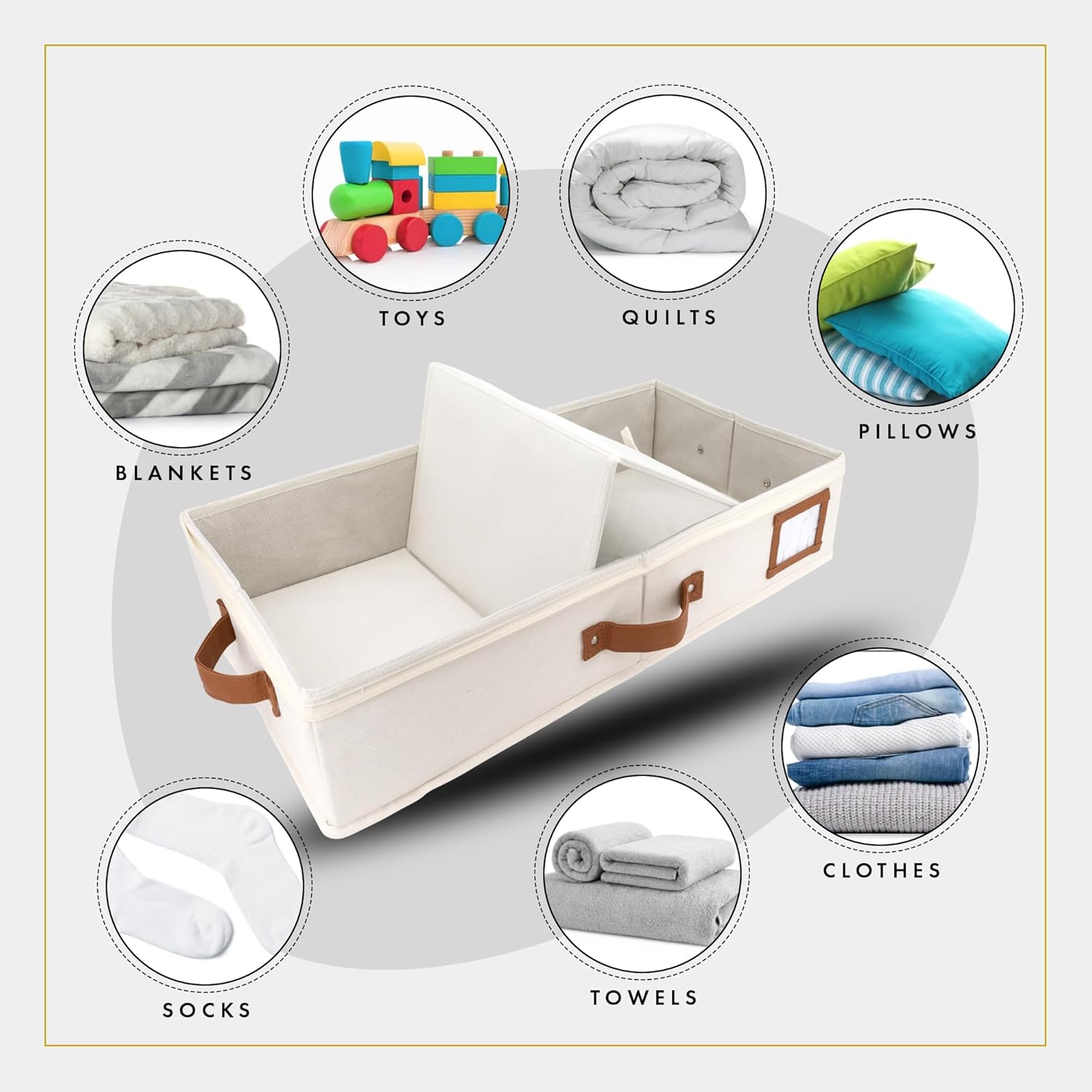 HOMELUX THEORY 2pc Under Bed Storage Containers, Bedroom Under the Bed Drawer Storage Organizer