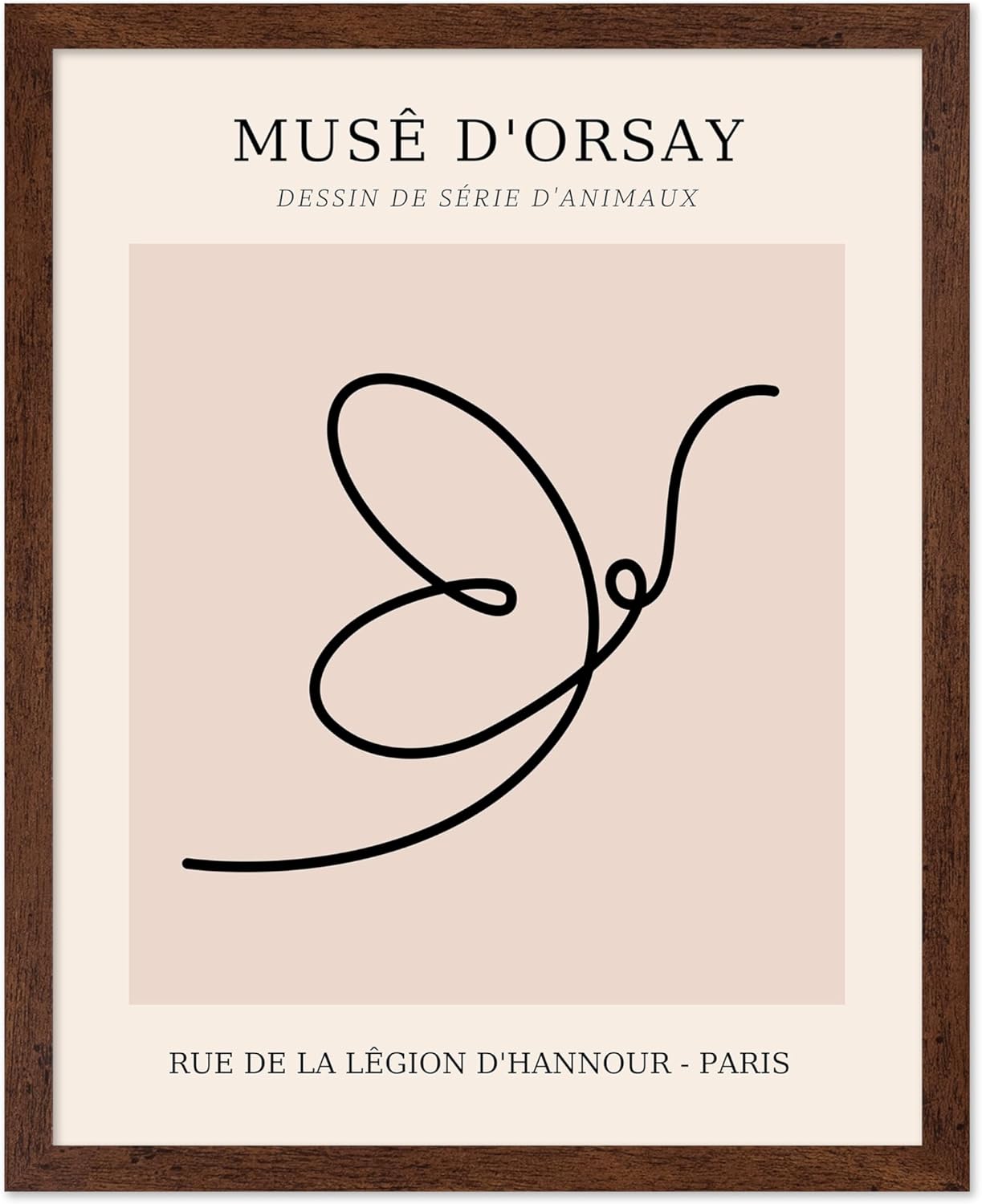 Poster Master Vintage Poster - Retro One Line Butterfly Drawing Print - Butterfly Line Art