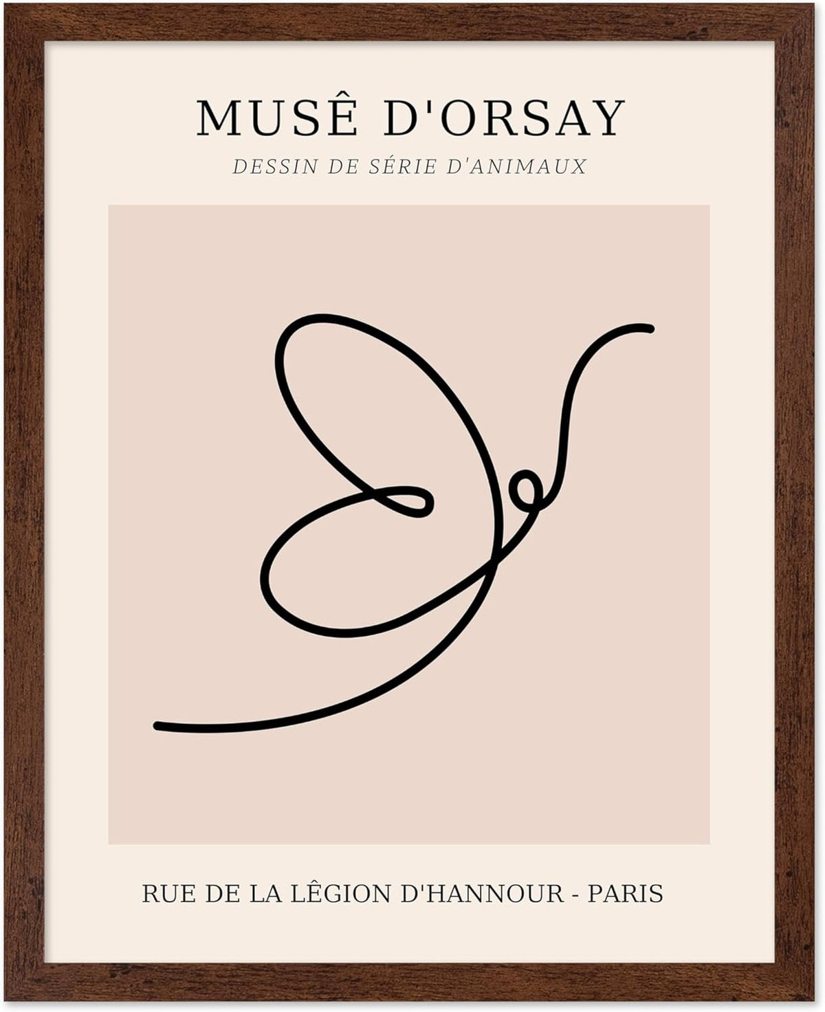 Poster Master Vintage Poster - Retro One Line Butterfly Drawing Print - Butterfly Line Art