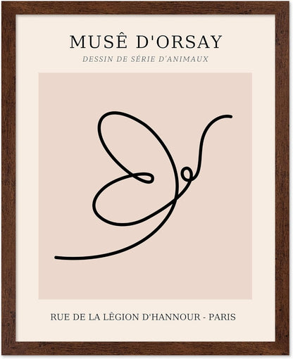 Poster Master Vintage Poster - Retro One Line Butterfly Drawing Print - Butterfly Line Art