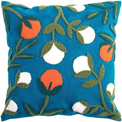 MOCOFO Canvas Embroidered Flower Pillow Case Spring Embroidery Craft Modern Simple Throw Pillow
