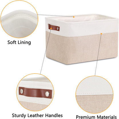 DULLEMELO Fabric Storage Bins, Storage Baskets for Organizing, Collapsible Rectangular Fabric