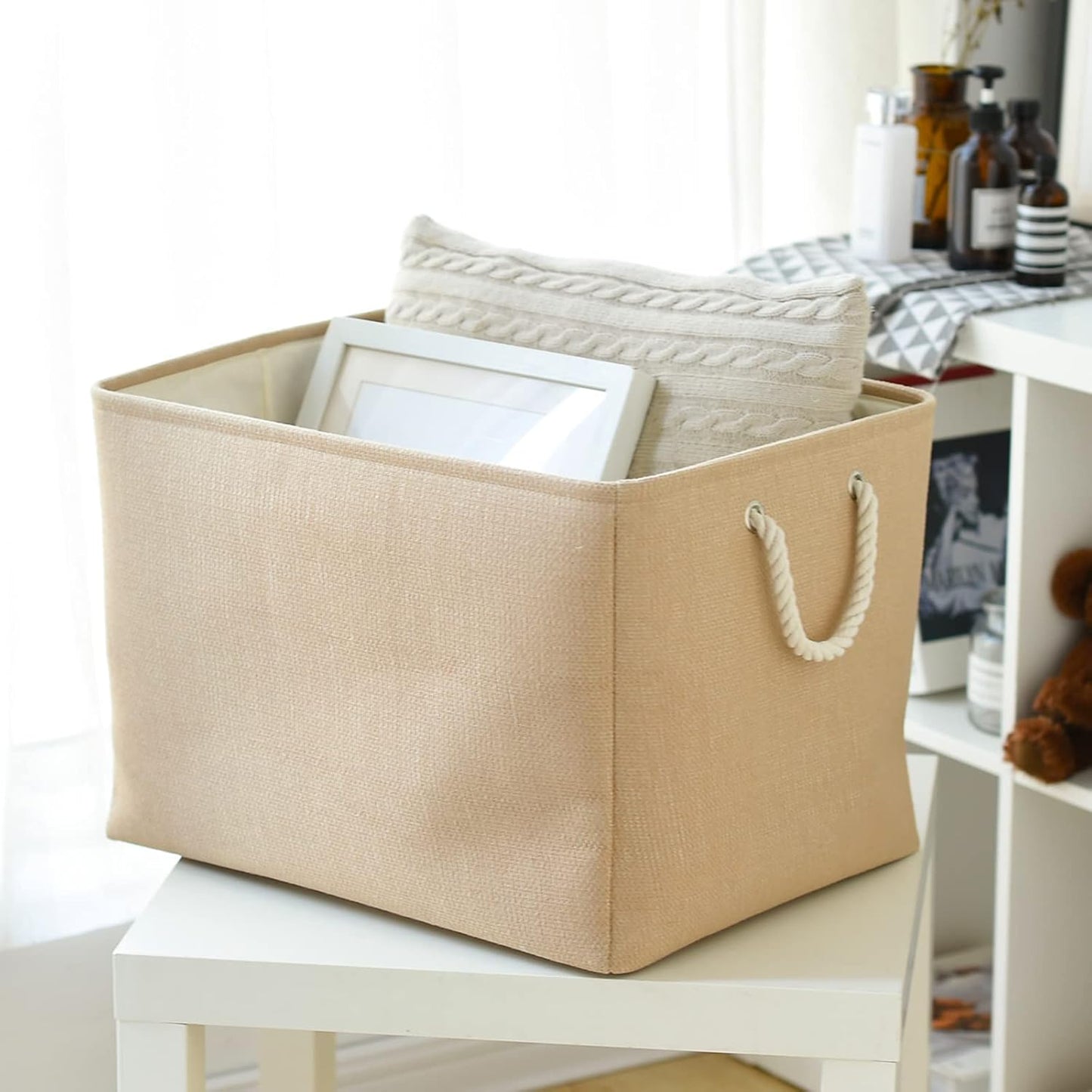 TheWarmHome Storage Bin for Shevles - Extra Jumbo 3Pack 20.5L×15.7W×13.8H inch Organization and