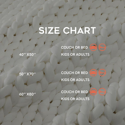 YnM Cooling Chunky Throw Blanket, Medium-Weight, Hand Knitted, Skin Friendly, Ventilated and