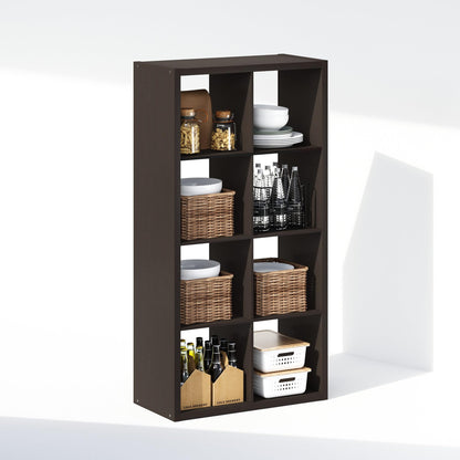 Furinno Cubic Extra Thick 8-Cube Closet Organizers and Storage, Dark Oak