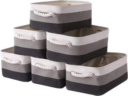 TcaFmac Small Fabric Storage Baskets for Organizing [6 Pack] Closet Storage Bin Foldable Storage
