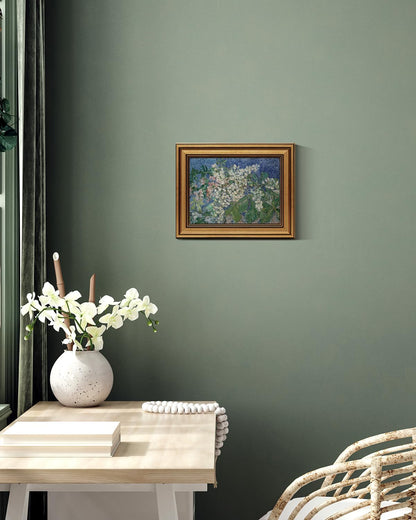 HUARCEY Gold Framed Vintage Wall Art for Living Room, Flowers Painting Canvas Prints Shelf Decor