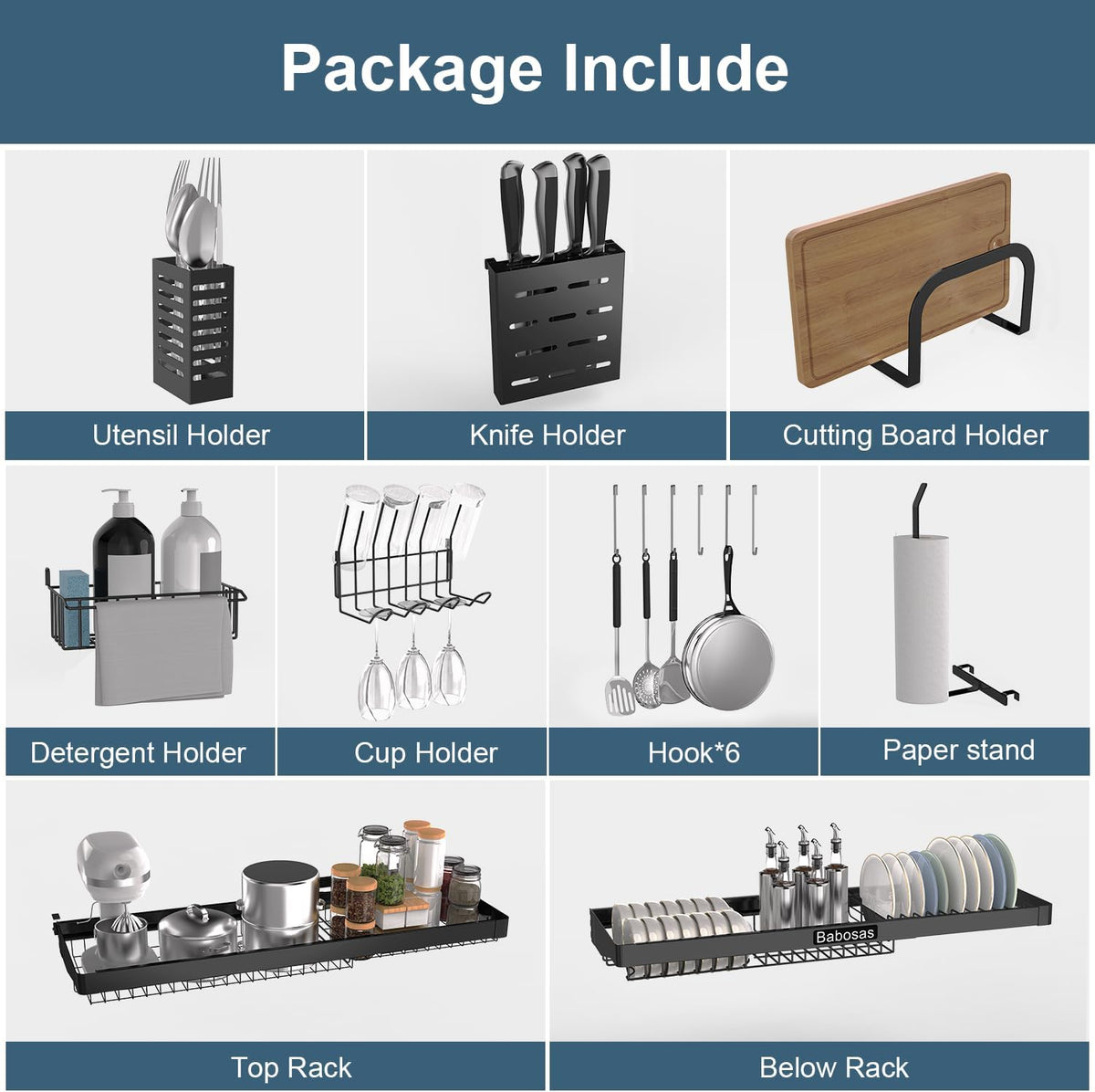 Over The Sink Dish Drying Rack,3 Tier Adjustable Length (25.5'' to 37.4'') Full Stainless Steel